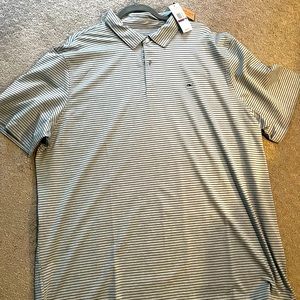 NWT. Men’s Vineyard Vines Performance Polo. Sz XXL. Grey/Dark Grey Stripes.